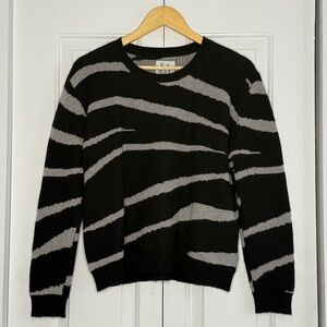 Zoe Kardsen Zebra Stripe Cashmere Sweater (medium)